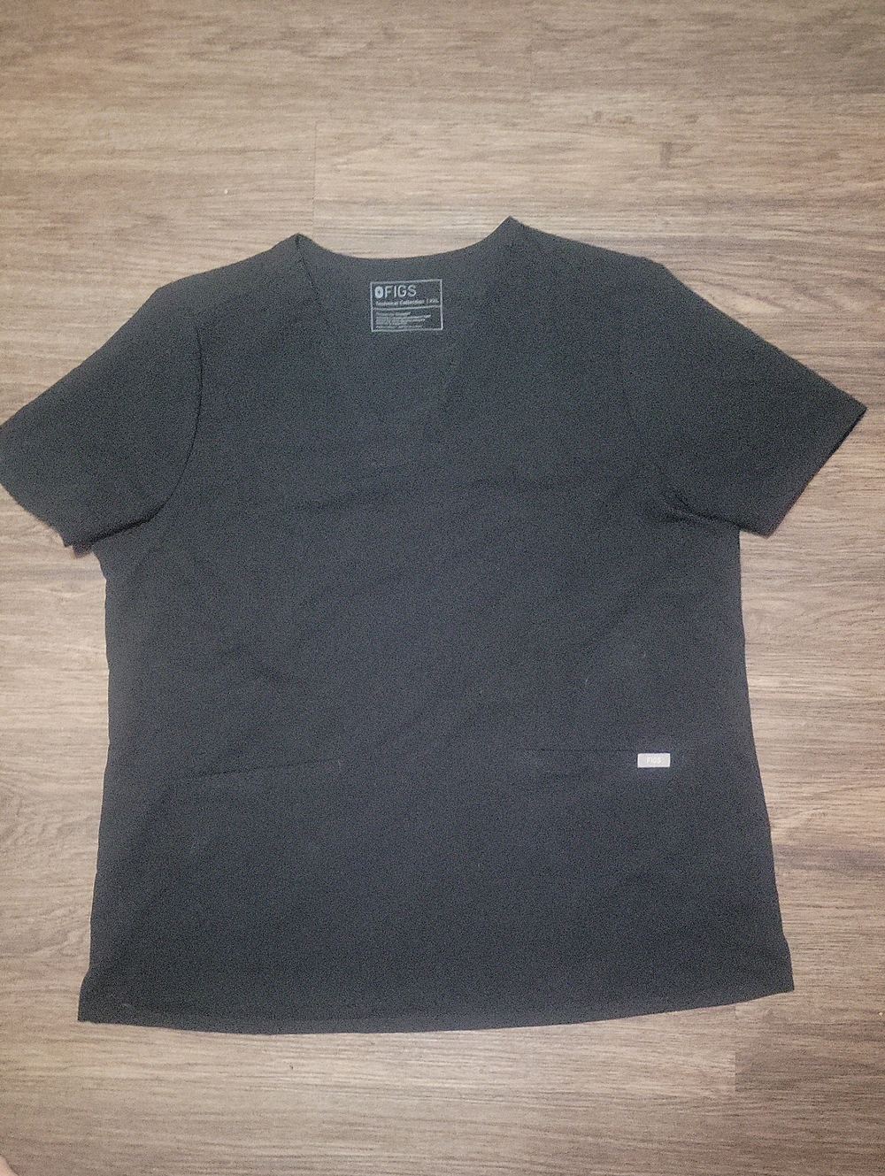 Figs Men’s Black V-Neck Short Sleeve Scrub Top XXL